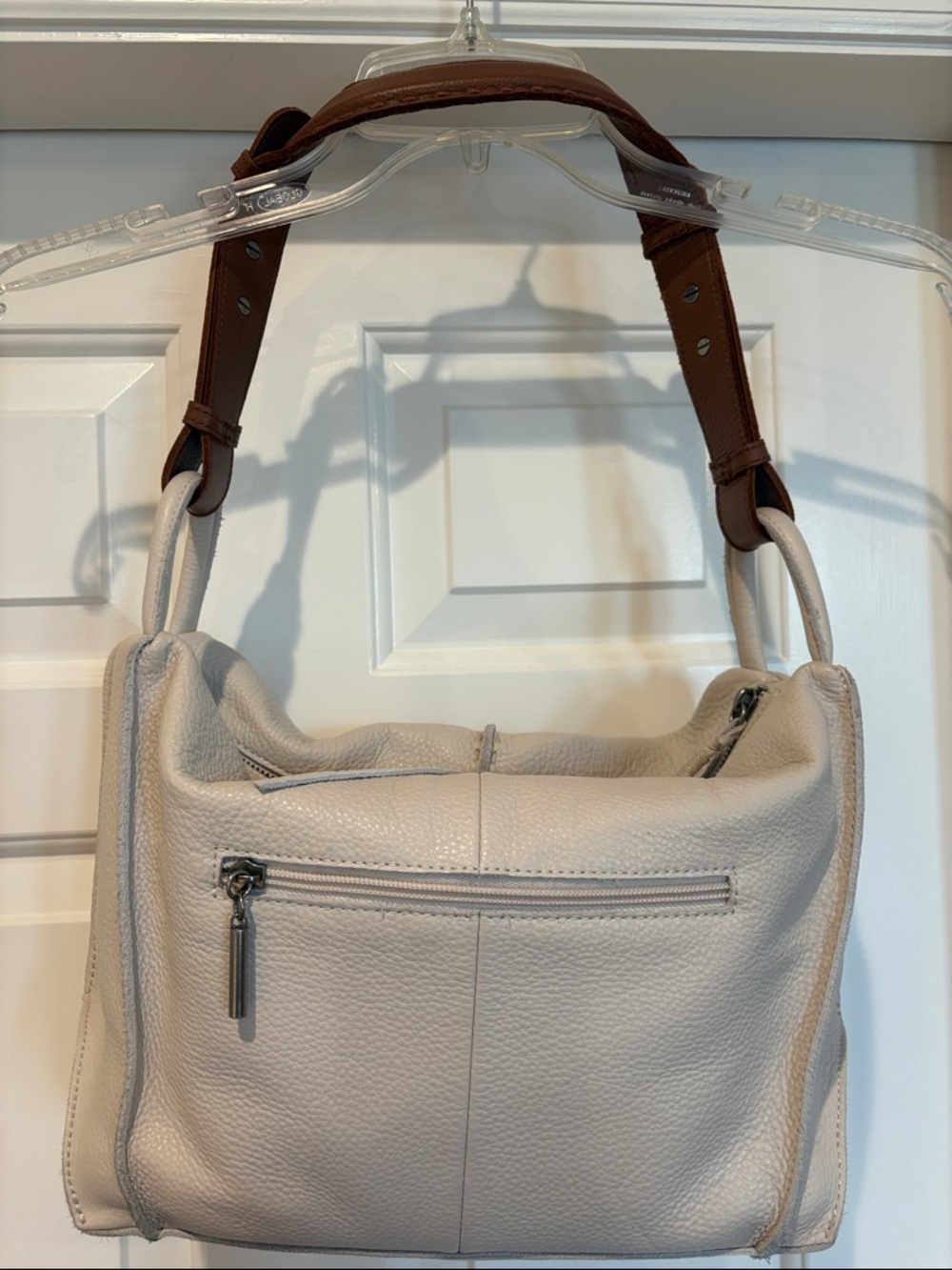 The Sak Los Feliz Hobo Cream Leather with Brown Shoulder Strap - Picture 7 of 16